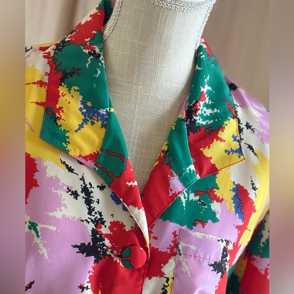 Vintage Alice Long Sleeve Abstract Blouse. Women’s Sz-10P. Colorful EUC - Picture 3 of 10